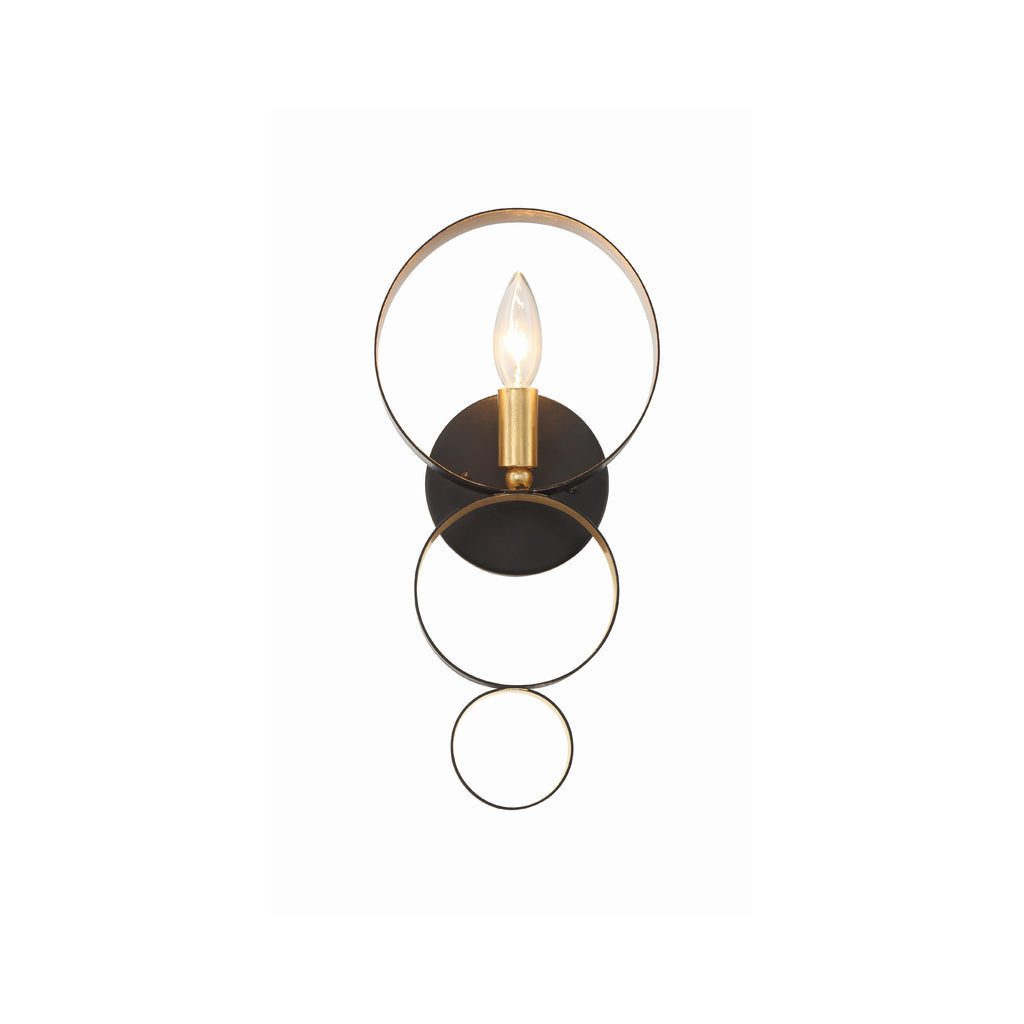 Crystorama Luna 7'' Sconce in English Bronze + Antique Gold - Additional View