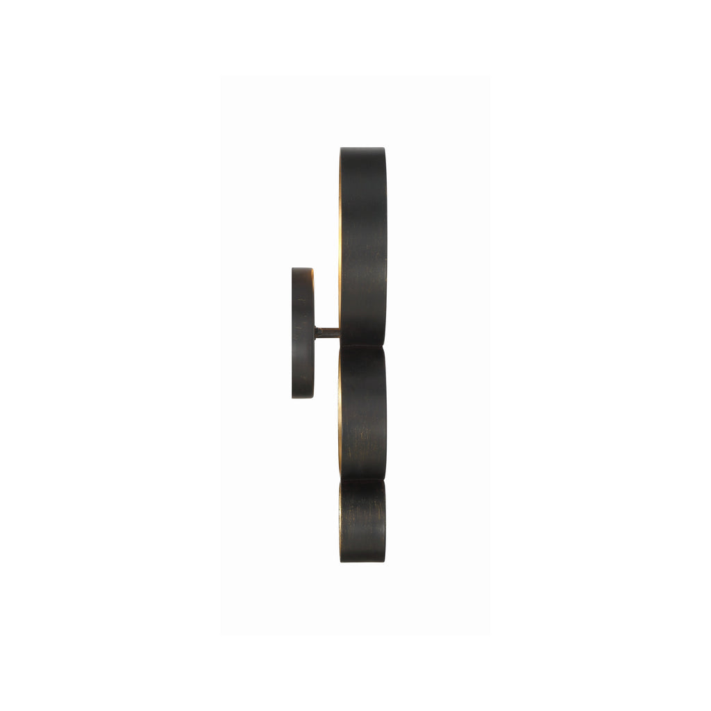 Crystorama Luna 7'' Sconce in English Bronze + Antique Gold - Additional View