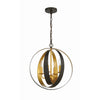 Crystorama Luna 16'' Chandelier in English Bronze + Antique Gold - Additional View