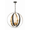 Crystorama Luna 21'' Chandelier in English Bronze + Antique Gold - Front View