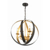 Crystorama Luna 21'' Chandelier in English Bronze + Antique Gold - Additional View