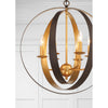 Crystorama Luna 21'' Chandelier in English Bronze + Antique Gold - Lifestyle View