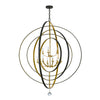 Crystorama Luna 48'' Chandelier in English Bronze + Antique Gold - Front View