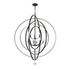 Crystorama Luna 48'' Chandelier in Matte Black - Front View