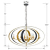 588-EB-GA Luna 8 Light Oval Chandelier | Dimensions Image