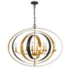 Crystorama Luna 36'' Oval Chandelier in English Bronze + Antique Gold - Front View