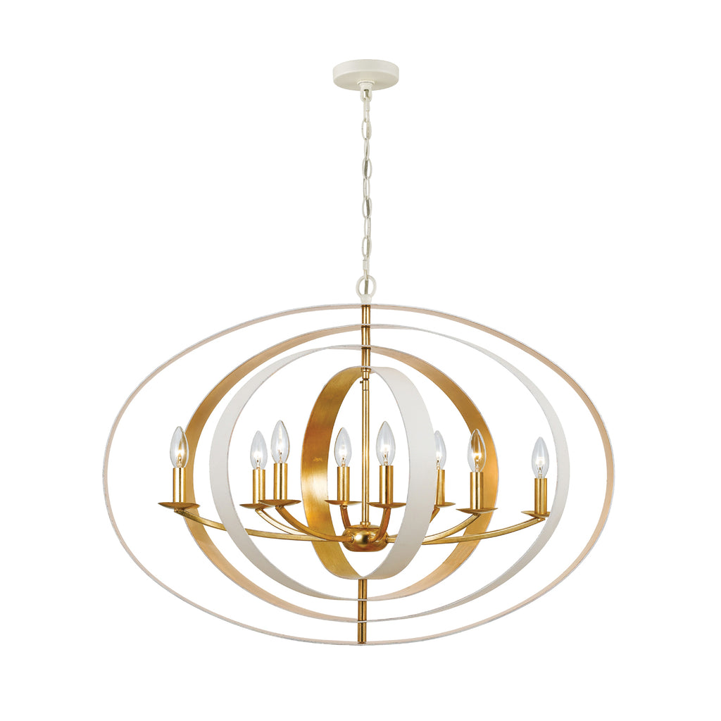 588-MT-GA Luna 8 Light Oval Chandelier | Main Image