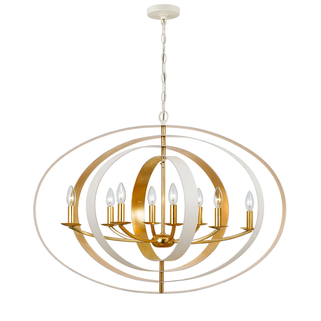 588-MT-GA Luna 8 Light Oval Chandelier | Alternate Image