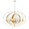 Crystorama Luna 36'' Oval Chandelier in Matte White + Antique Gold - Additional View