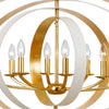 Crystorama Luna 36'' Oval Chandelier in Matte White + Antique Gold - Additional View