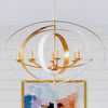 Crystorama Luna 36'' Oval Chandelier in Matte White + Antique Gold - Lifestyle View