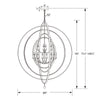 Crystorama Luna 60'' Chandelier - Product Dimensions