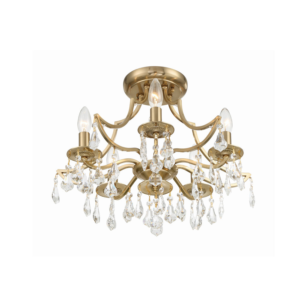 Crystorama Cedar 18.5'' Semi Flush Mount in Vibrant Gold - Additional View