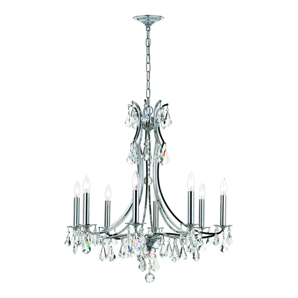Crystorama Cedar 28'' Chandelier in Polished Chrome - Front View