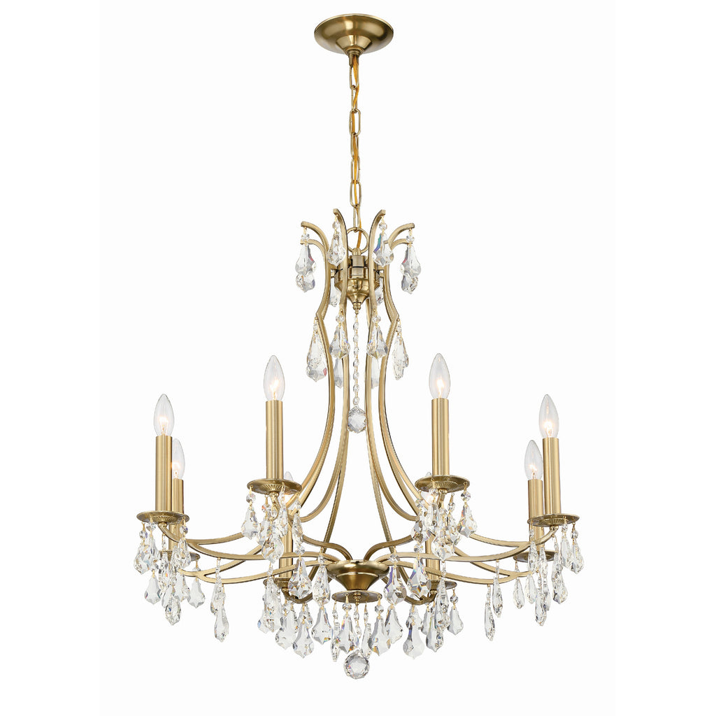 Crystorama Cedar 28'' Chandelier in Vibrant Gold - Front View