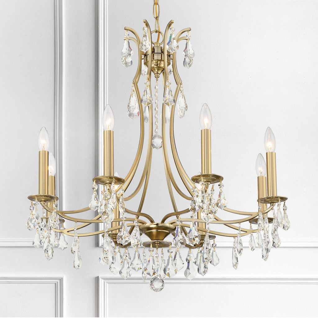 Crystorama Cedar 28'' Chandelier in Vibrant Gold - Lifestyle View