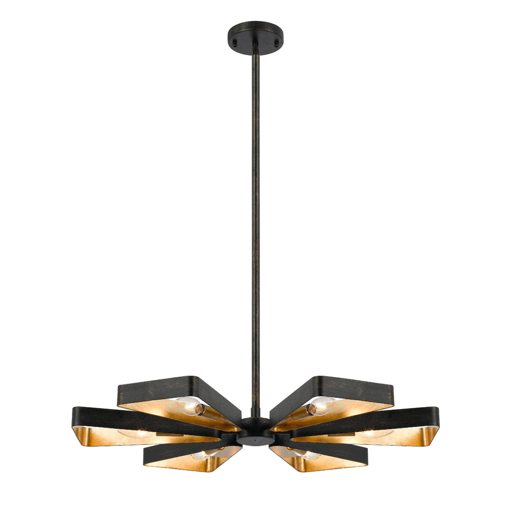Crystorama Luna 27'' Chandelier in English Bronze + Antique Gold - Additional View