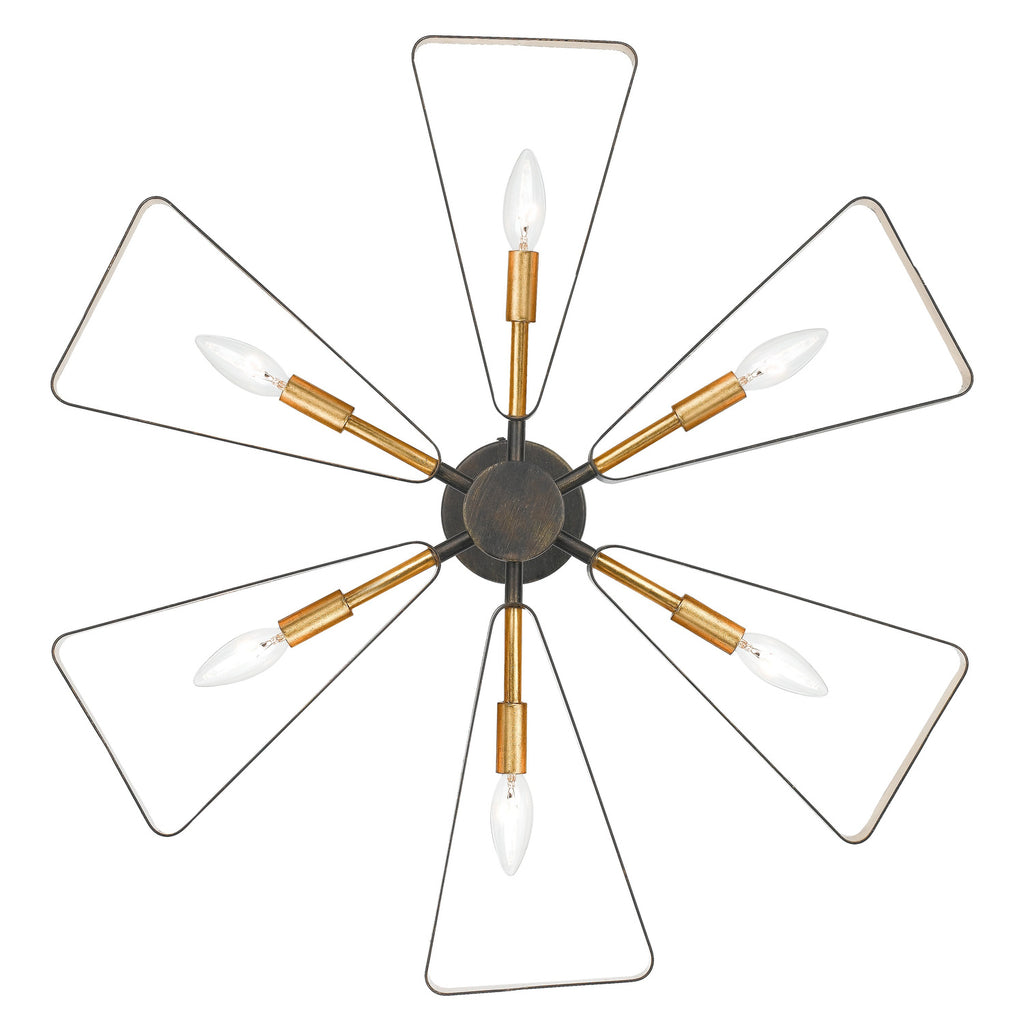 Crystorama Luna 27'' Chandelier in English Bronze + Antique Gold - Additional View