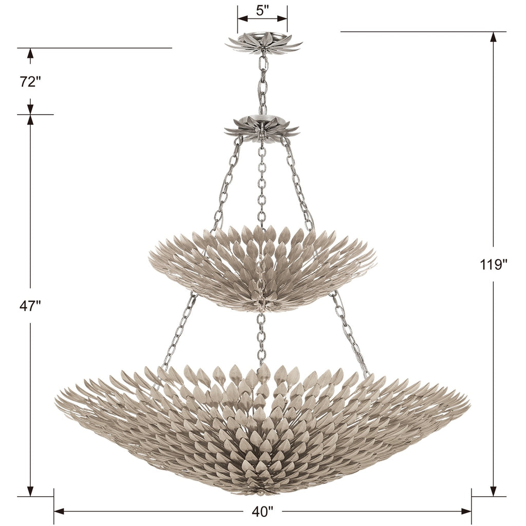 599-SA Broche 18 Light Chandelier | Dimensions Image