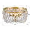 600-GA Rylee 3 Light Flush Mount | Dimensions Image