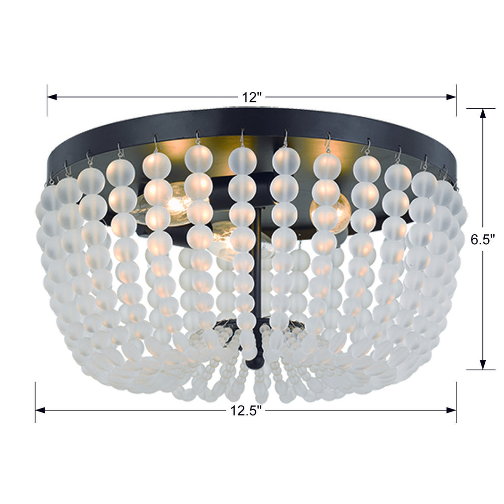 600-MK Rylee 3 Light Flush Mount | Dimensions Image