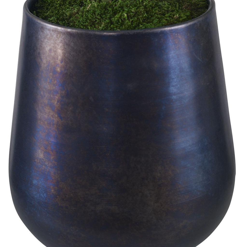 Boho Village Florals in Oxidized Metal Planter- Alternate Image