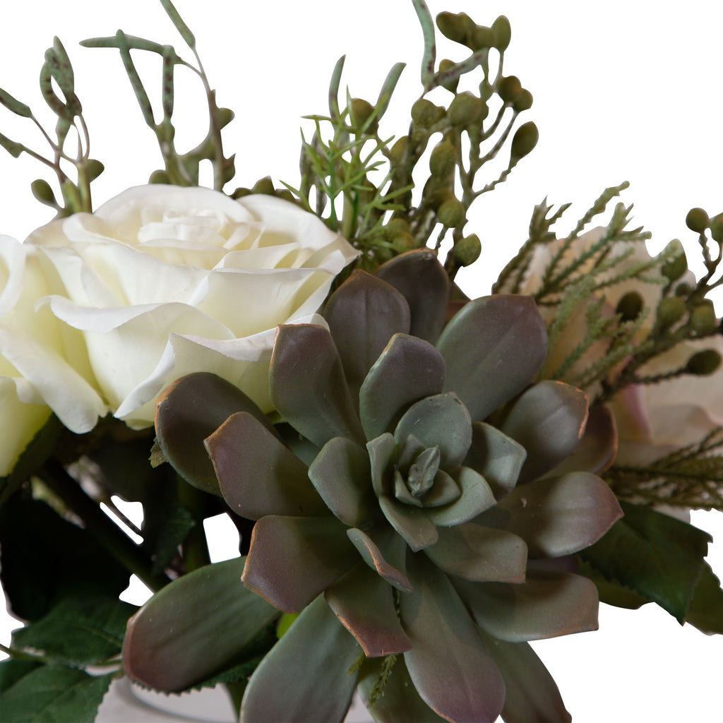 Contemporary Floral Arrangement in Glass Vase- Alternate Image