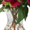 Fuchsia Peony Cuttings in Clear Glass Vase- Alternate Image