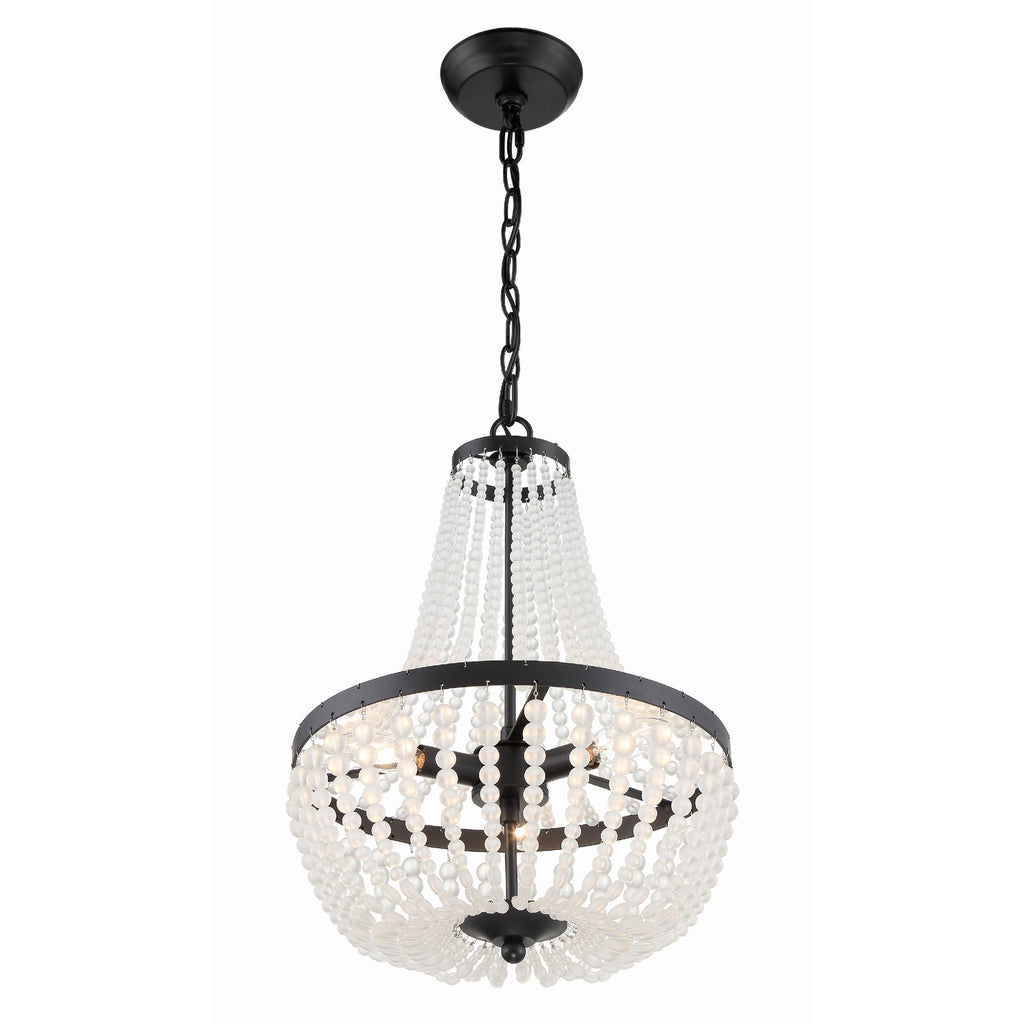 Crystorama Rylee 14'' Chandelier in Matte Black - Additional View