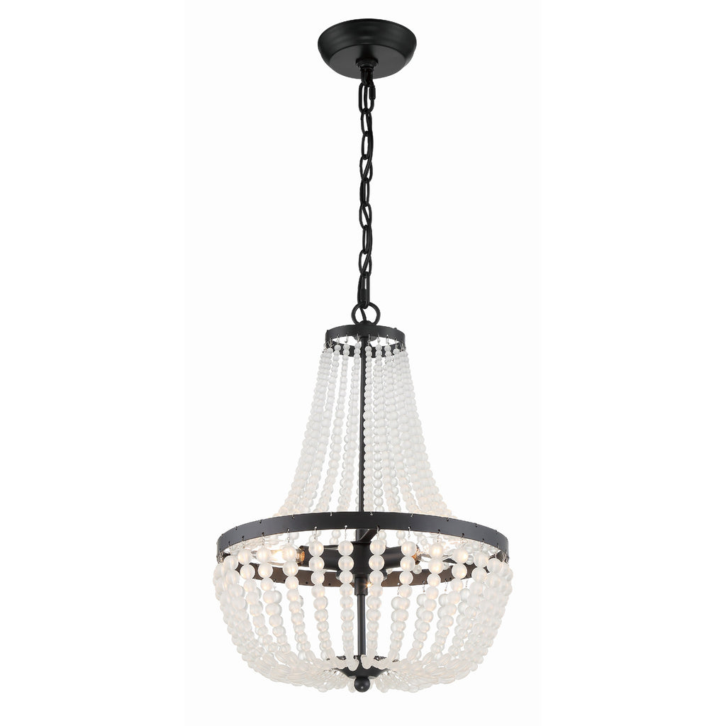 Crystorama Rylee 14'' Chandelier in Matte Black - Additional View