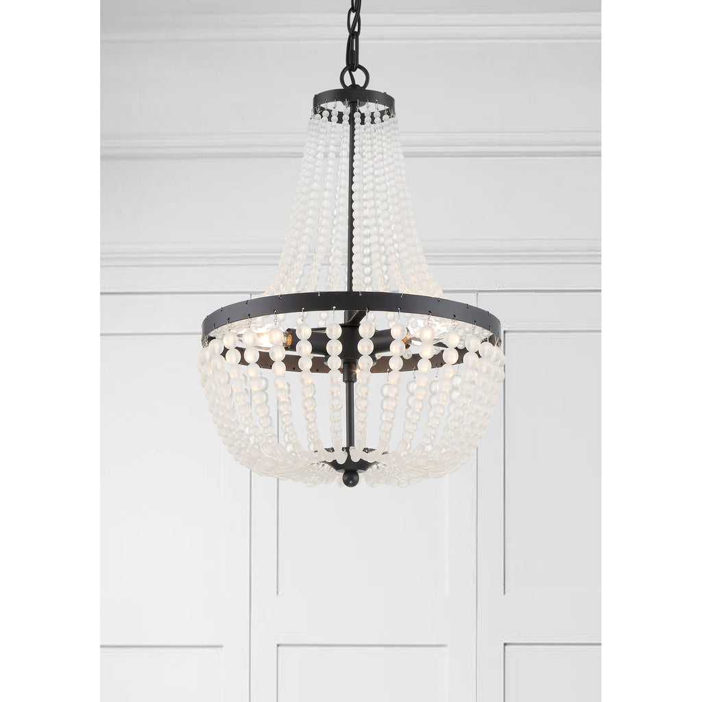Crystorama Rylee 14'' Chandelier in Matte Black - Lifestyle View