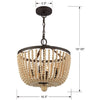 604-FB Rylee 4 Light Chandelier | Dimensions Image