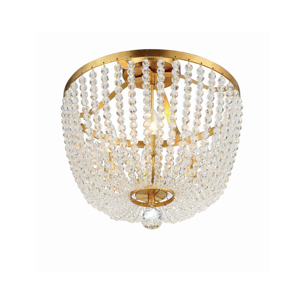 Crystorama Rylee 16.5'' Semi Flush Mount in Antique Gold - Additional View