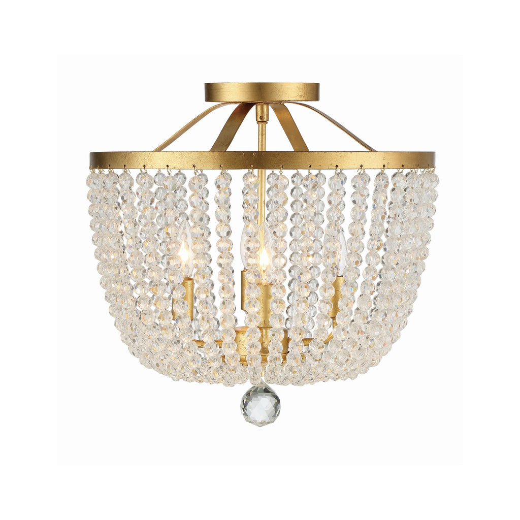 Crystorama Rylee 16.5'' Semi Flush Mount in Antique Gold - Additional View