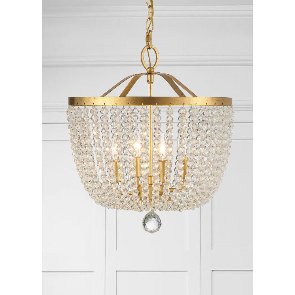 Crystorama Rylee 16.5'' Chandelier in Antique Gold - Lifestyle View