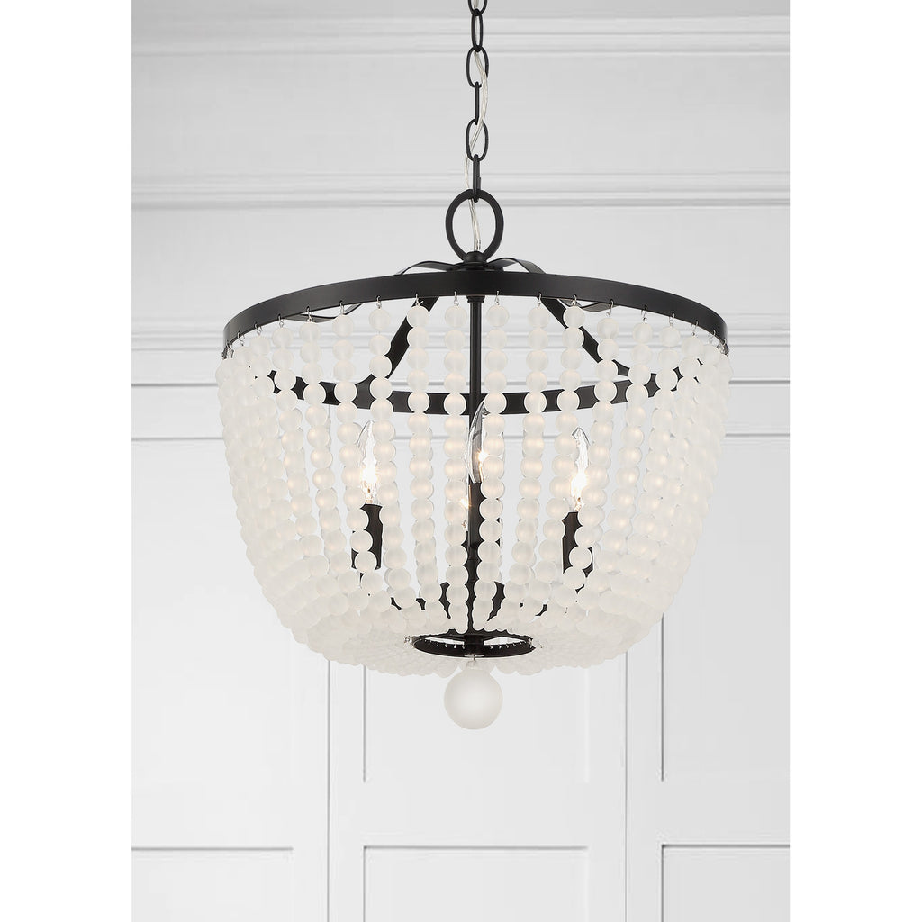 Crystorama Rylee 16.5'' Chandelier in Matte Black - Lifestyle View