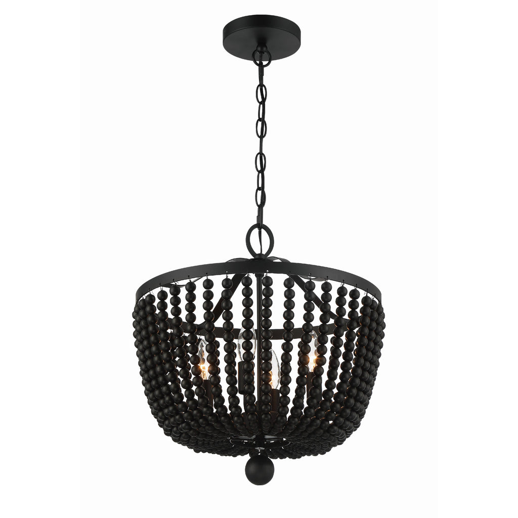 Crystorama Rylee 16.5'' Chandelier in Matte Black - Additional View
