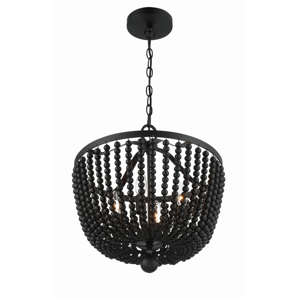 Crystorama Rylee 16.5'' Chandelier in Matte Black - Additional View