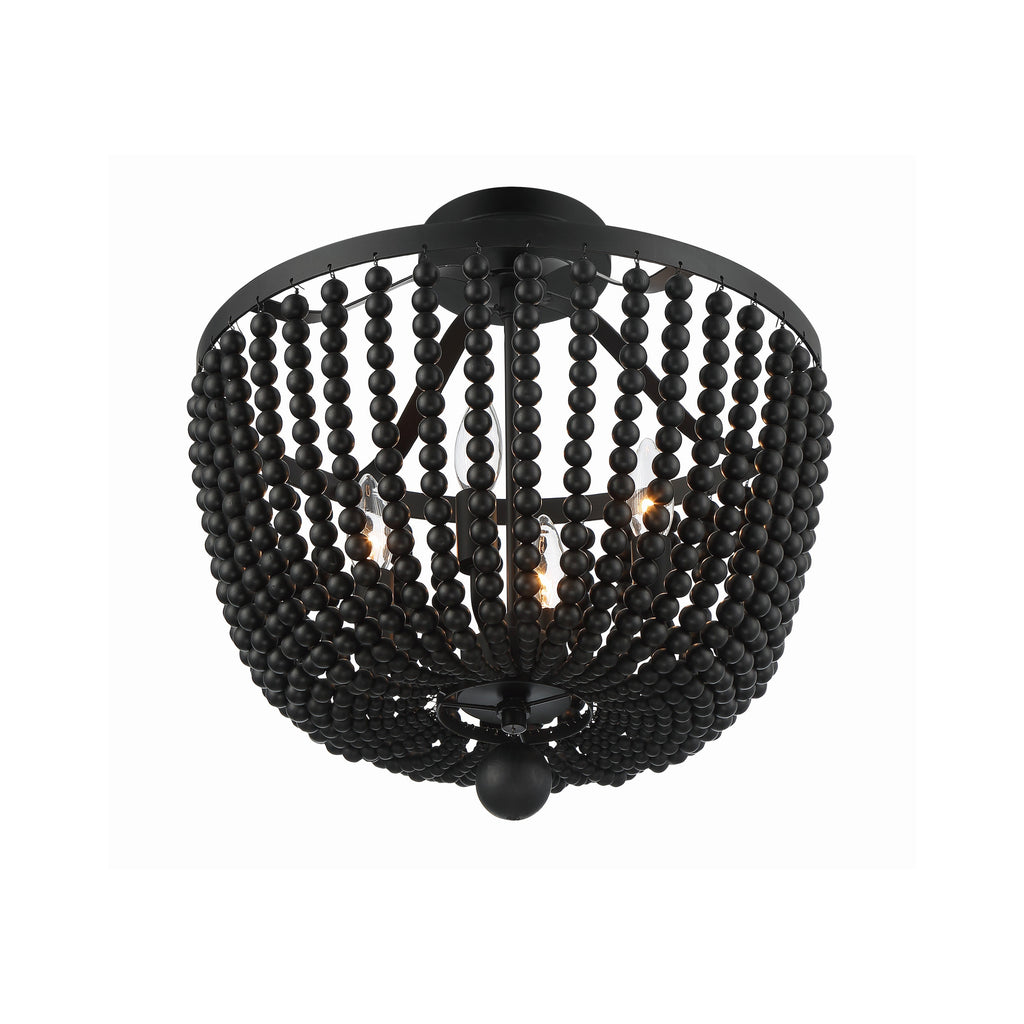 Crystorama Rylee 16.5'' Semi Flush Mount in Matte Black - Additional View