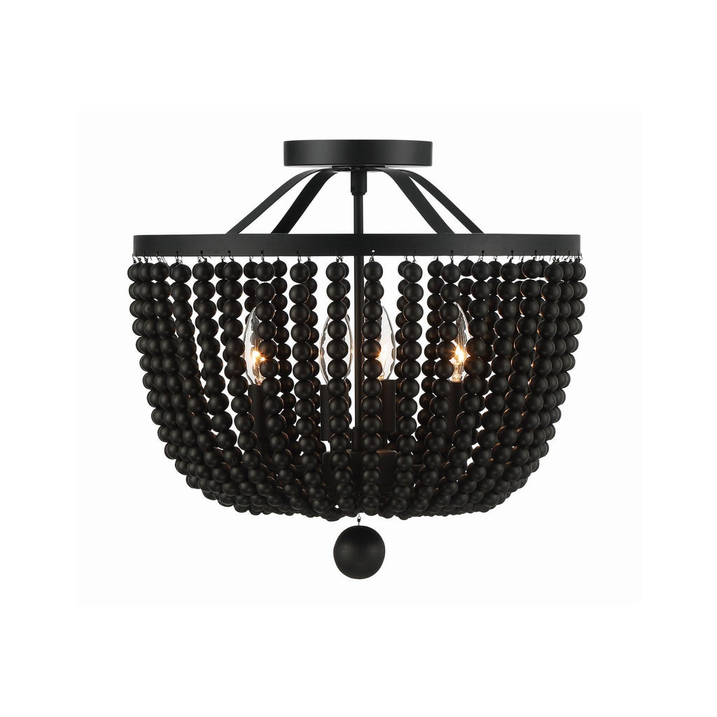 Crystorama Rylee 16.5'' Semi Flush Mount in Matte Black - Additional View
