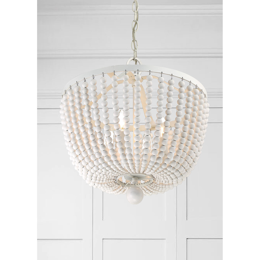 Crystorama Rylee 16.5'' Chandelier in Matte White - Lifestyle View