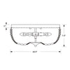 Crystorama Rylee 18.5'' Flush Mount - Product Dimensions