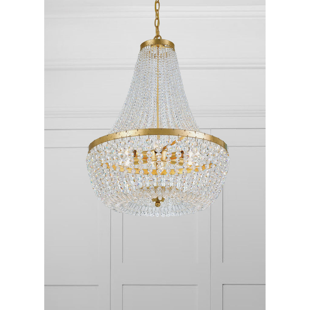 Crystorama Rylee 18.75'' Chandelier in Antique Gold - Lifestyle View