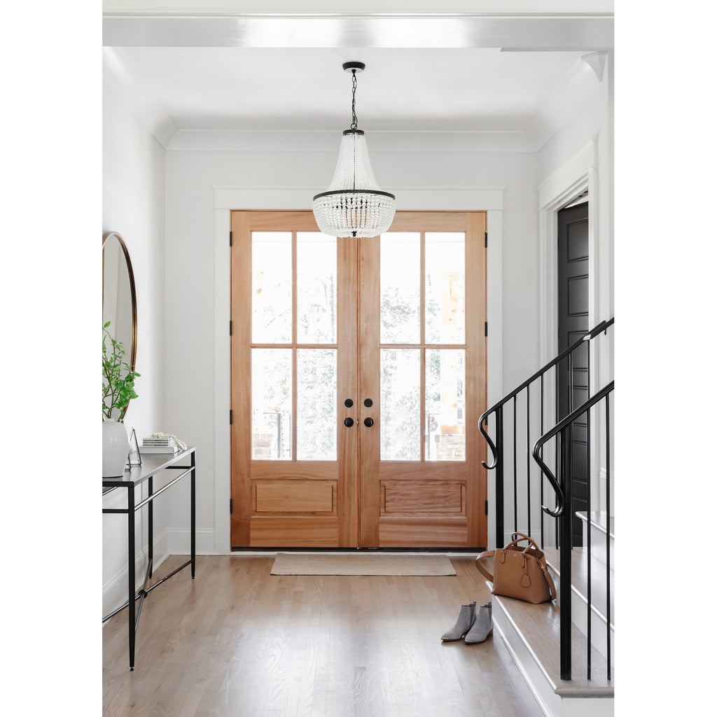 Crystorama Rylee 18.75'' Chandelier in Matte Black - Lifestyle View