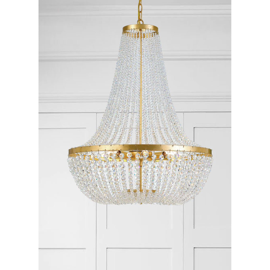 Crystorama Rylee 24.75'' Chandelier in Antique Gold - Lifestyle View