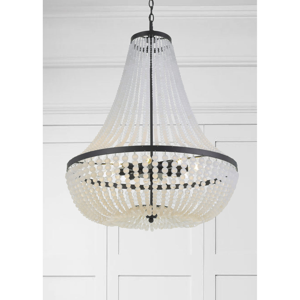 Crystorama Rylee 24.75'' Chandelier in Matte Black - Lifestyle View