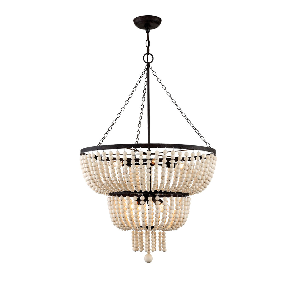Crystorama Rylee 24.75'' Chandelier in Forged Bronze - Front View