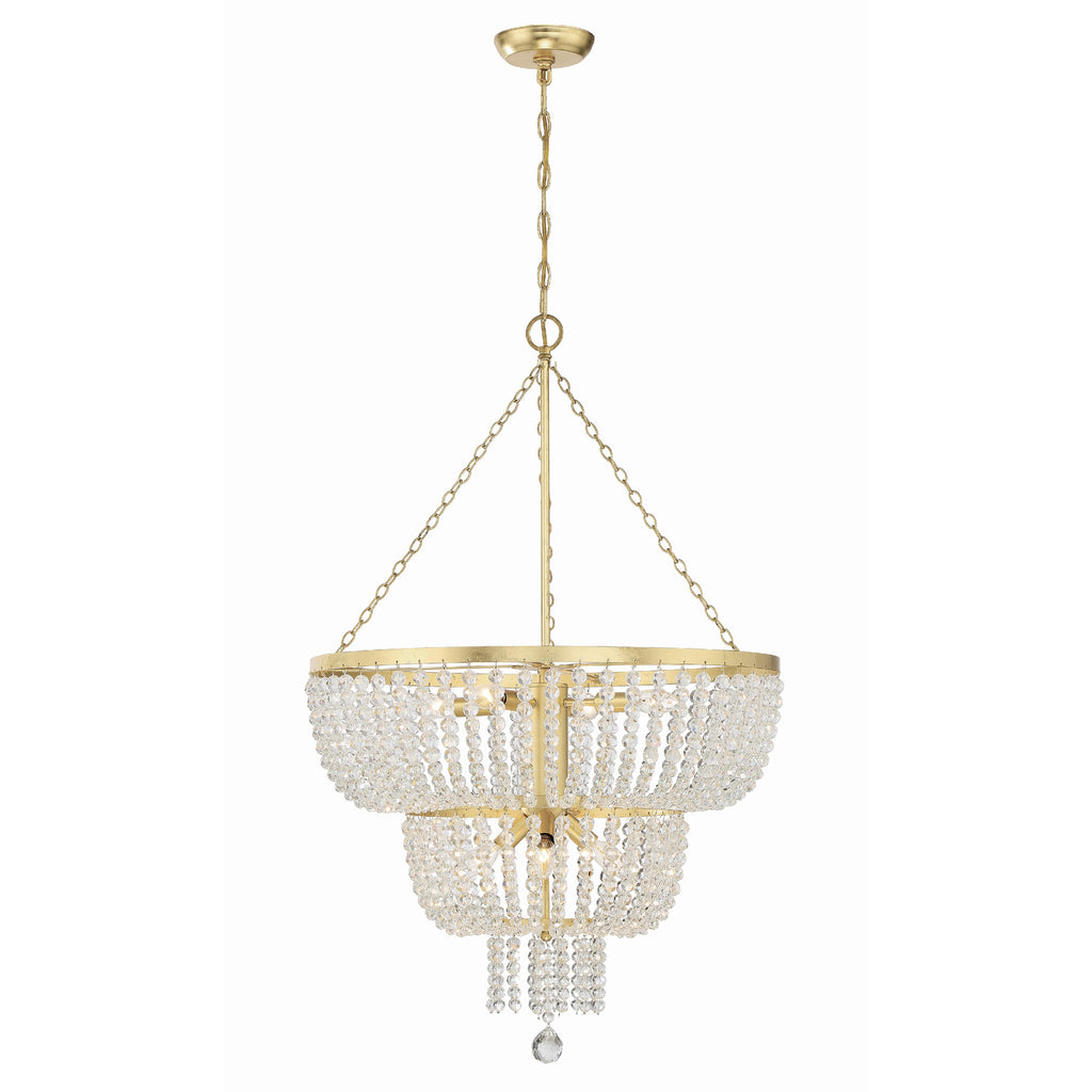 Crystorama Rylee 24.75'' Chandelier in Antique Gold - Front View