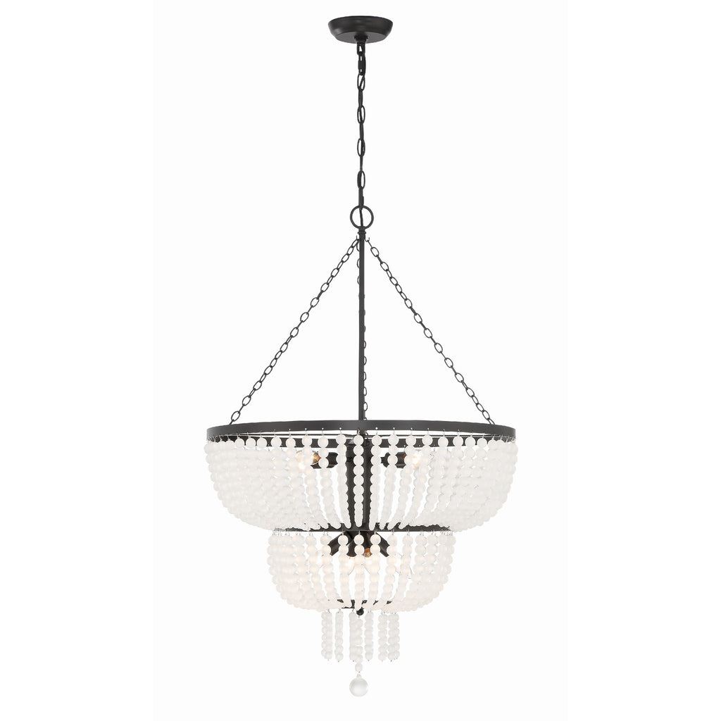 Crystorama Rylee 24.75'' Chandelier in Matte Black - Front View