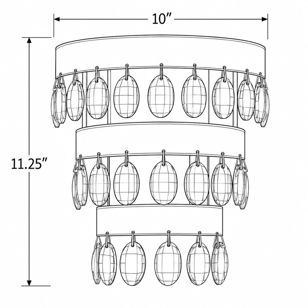 Crystorama Perla 10" Sconce - Product Dimensions